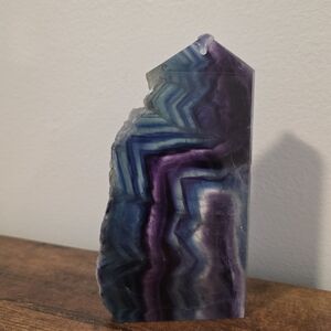 Purple and Blue Fluorite Raw Edge Tower